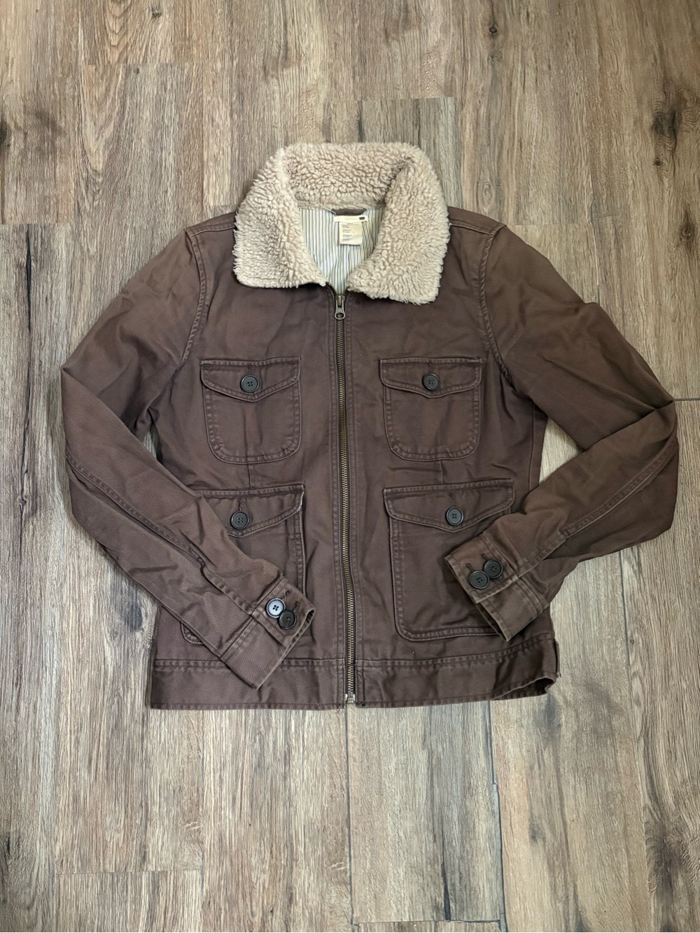 Levi’s Corduroy Sherpa Collar Zip Up Jacket Women’s S Brown Casual Boho Bohemian